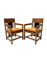 Two Art Deco Modernist High Back Armchairs by Cor Alons, 1927